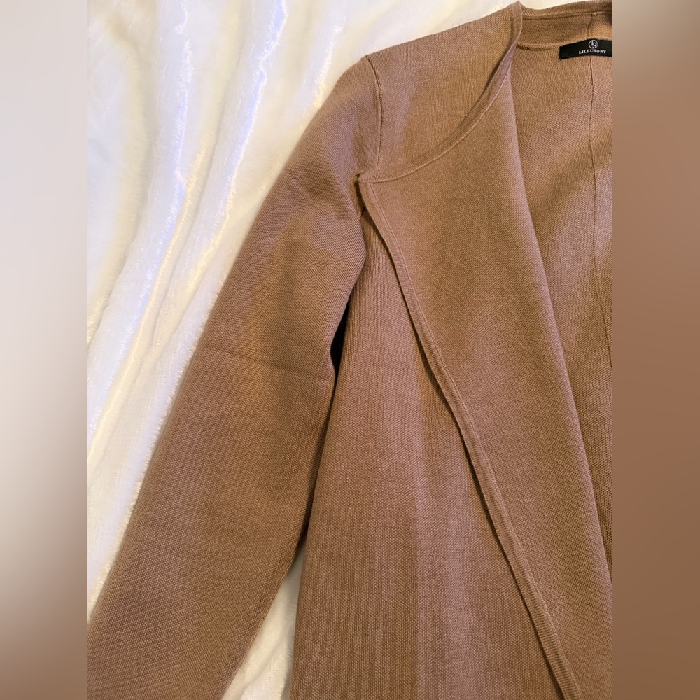Women's Tan Cardigan Sweater - Picture 8 of 13
